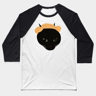 Orange Scrunchie Cat Baseball T-Shirt